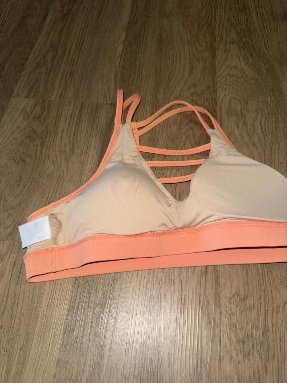 ZYIA Peach Strappy Sports Bra Athletic Activewear Yoga Gym Training Athleisure
